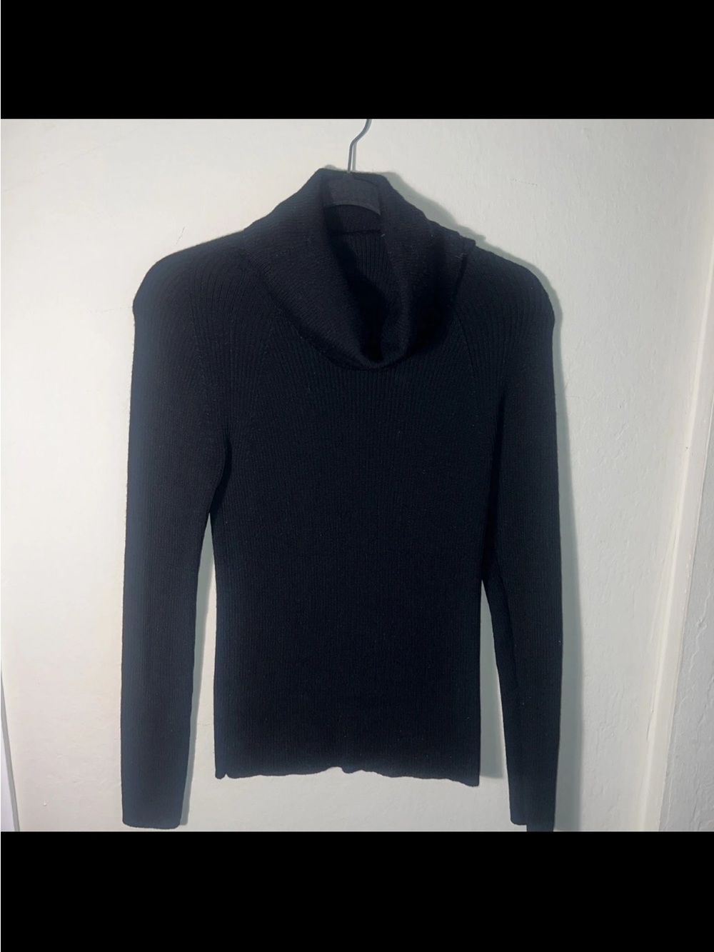 Club Monaco Chunky Turtleneck Long Sleeve Top Sz M Black